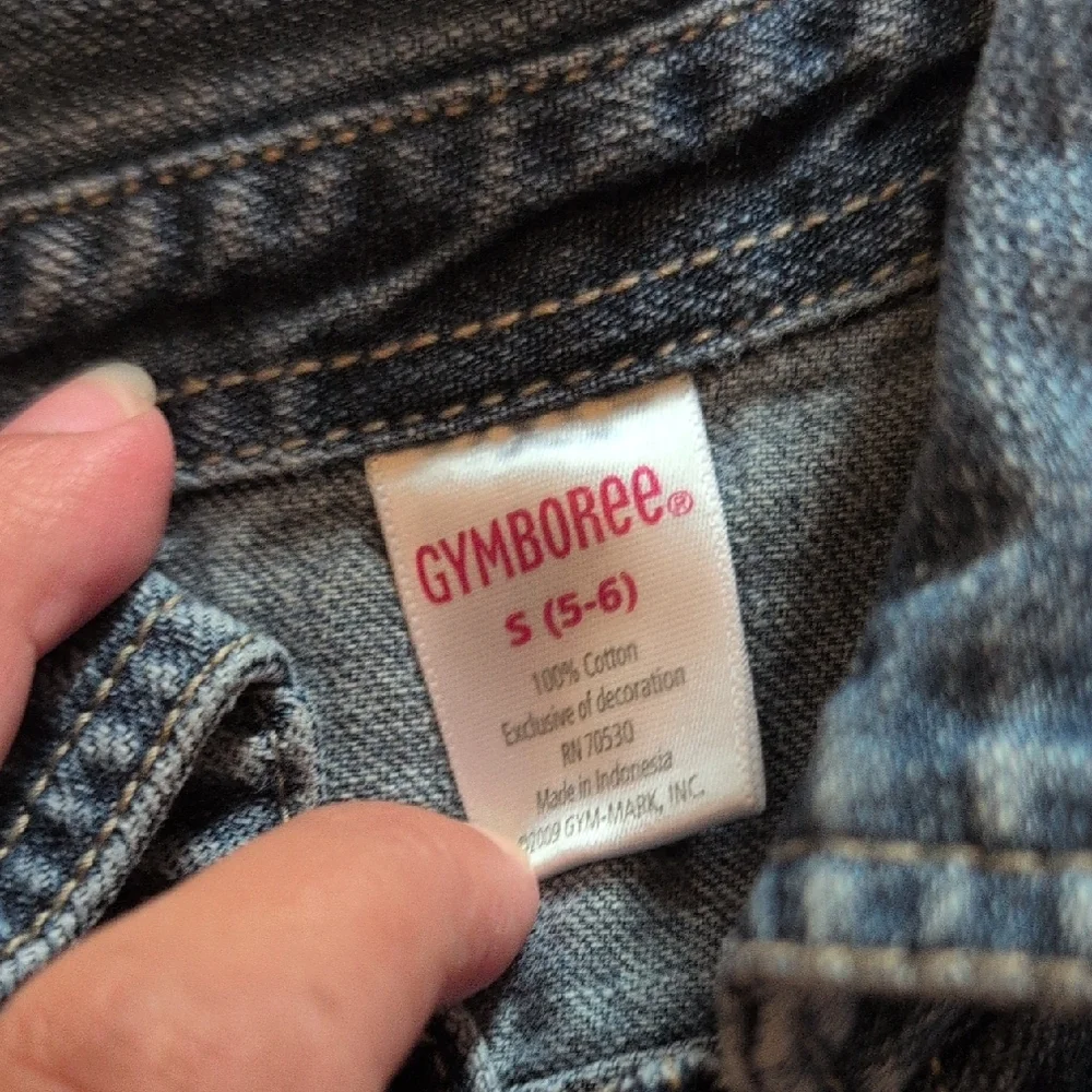 Gymboree Dark Blue Jean Jacket with Ruffle Trim